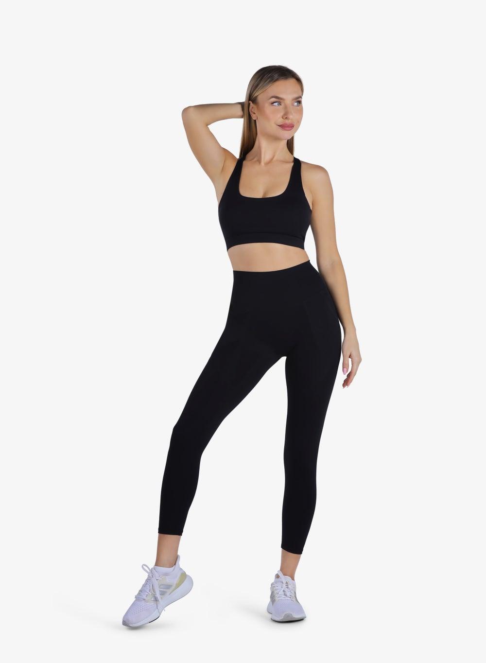 YesEco Black Activewear Set with Padded Bra and Pants - Image 1