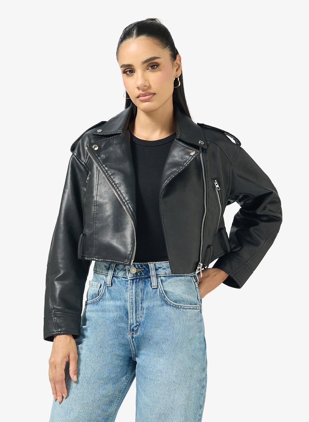 Biker PU Leather Jacket for Women - Image 1