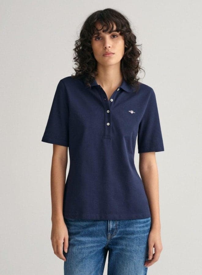 Gant Shield Pique Slim Fit Polo Shirt - Image 1