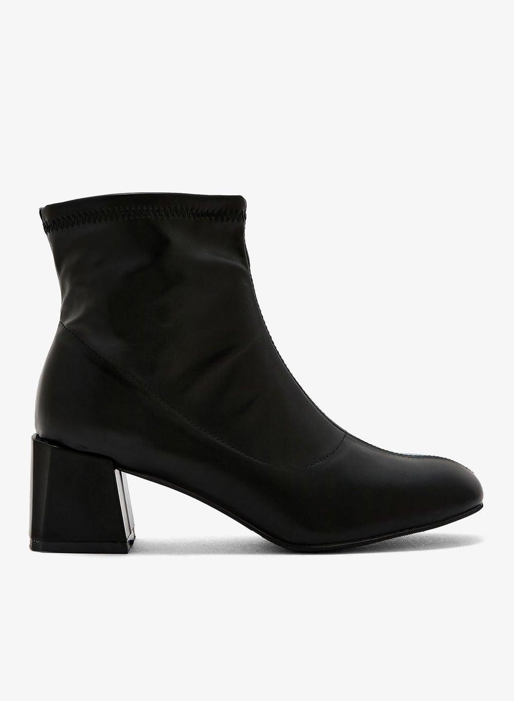 Rounded Point Sock Ankle Boot - Image 1