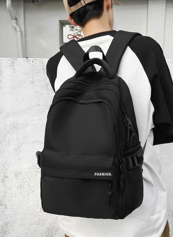 Take Two Solid Zip Closure Blue Backpack - Image 1