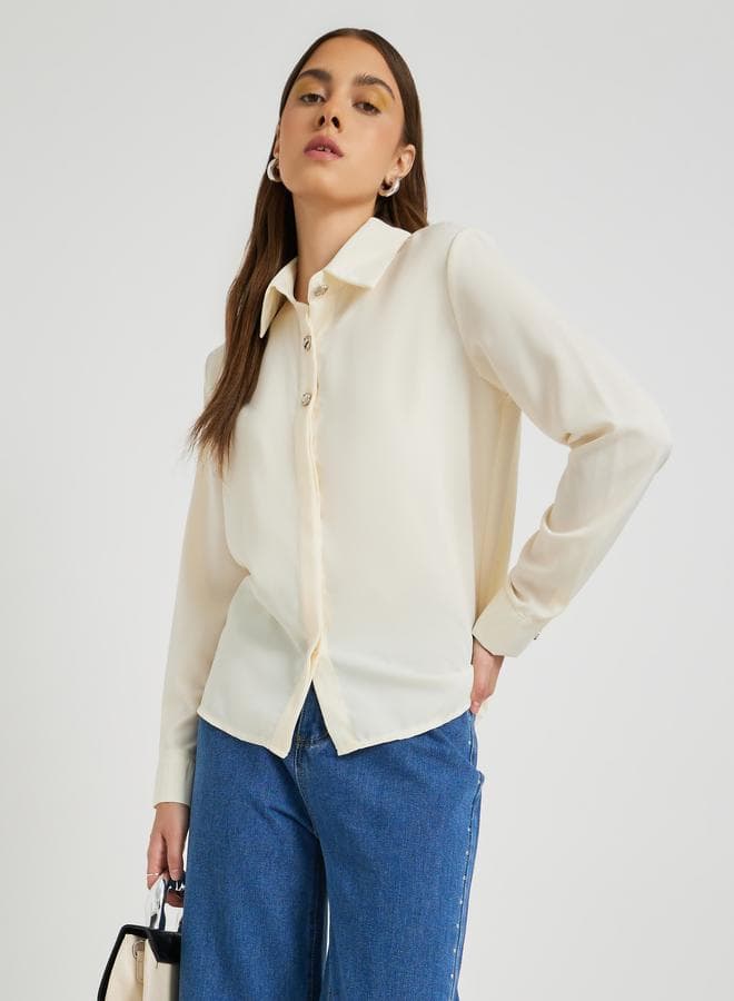 Take Two Solid Long Sleeve Spread Collar Shirt - Image 1