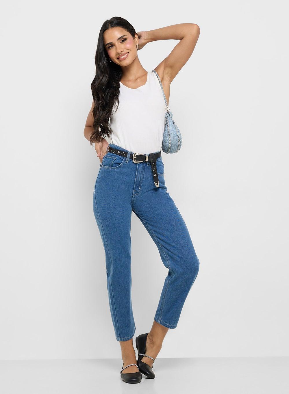 High Rise Mom Jeans for Everyday Wear - Image 1
