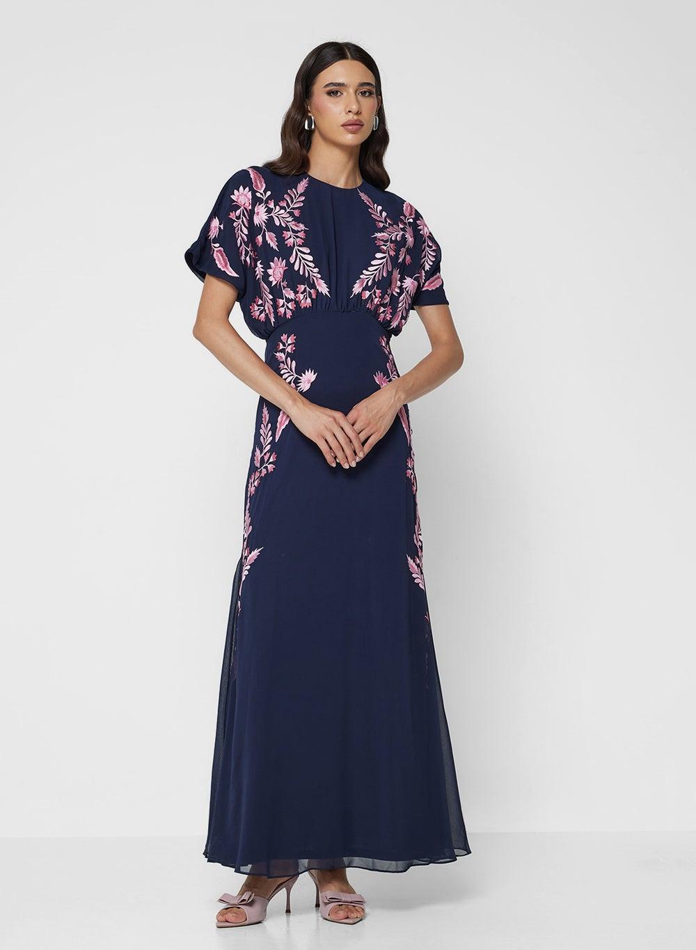 Sienna Embroidered Long Sleeve Maxi Dress - Image 1