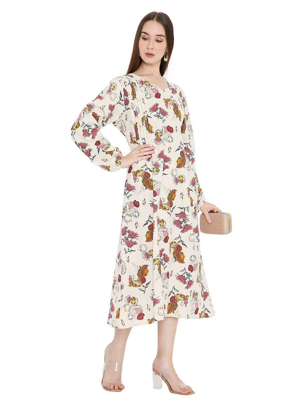 Short Printed Farasha Arabic Jalabiya Dress - Image 1