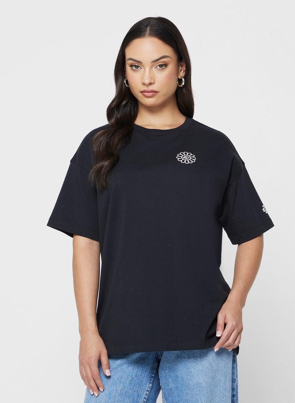 Let’S Grow Doodle Graphic Oversized T-Shirt - Image 1