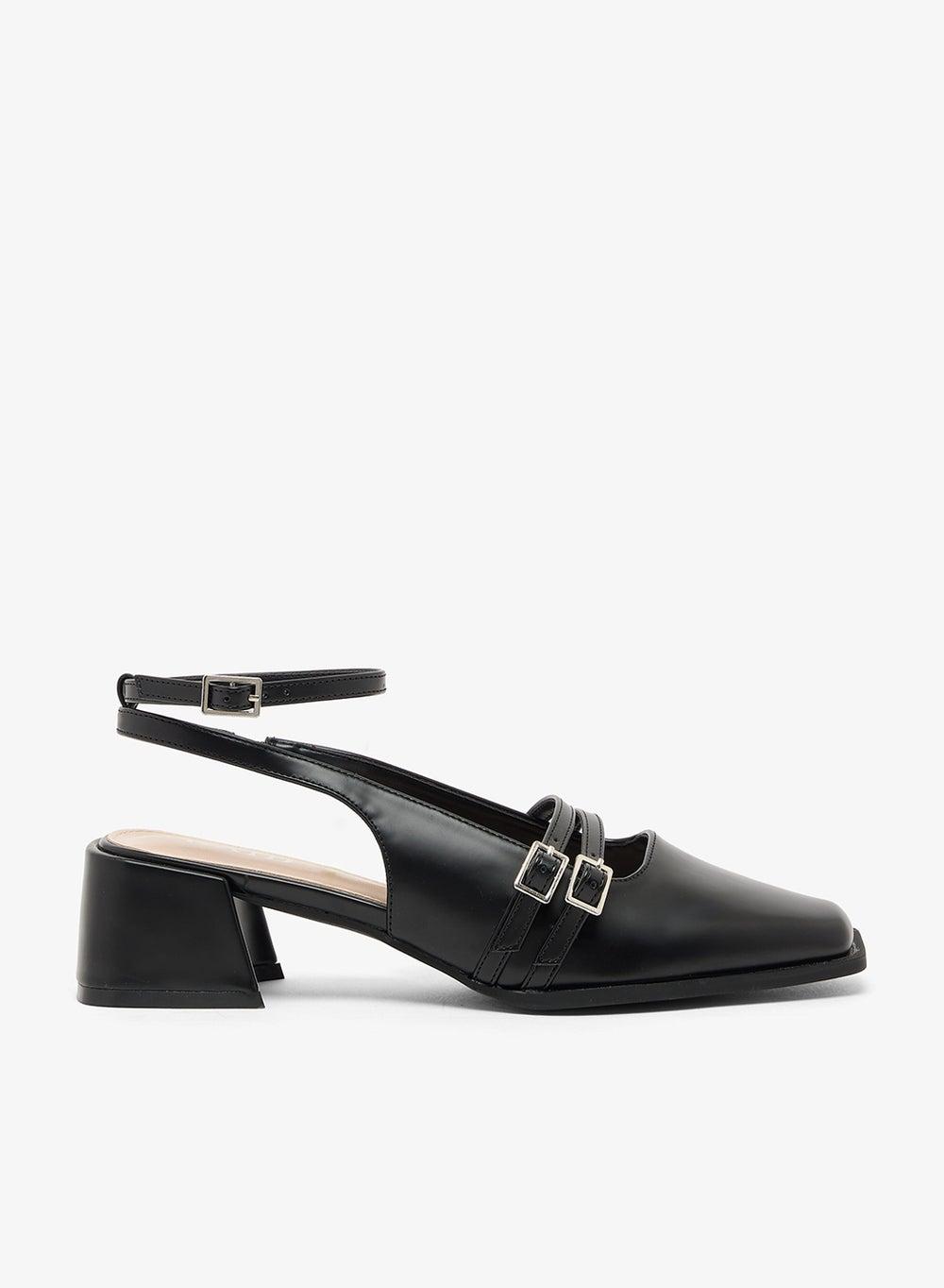 Stacie Ankle Strap Low Block Heel Pumps - Image 1