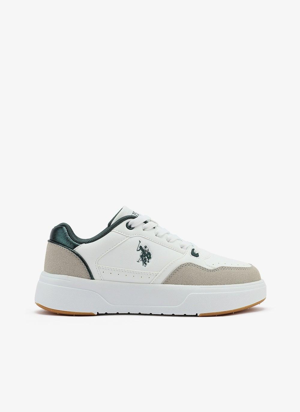 Women's White Rugged Sneakers with Durable Outdoor Sole - Image 1