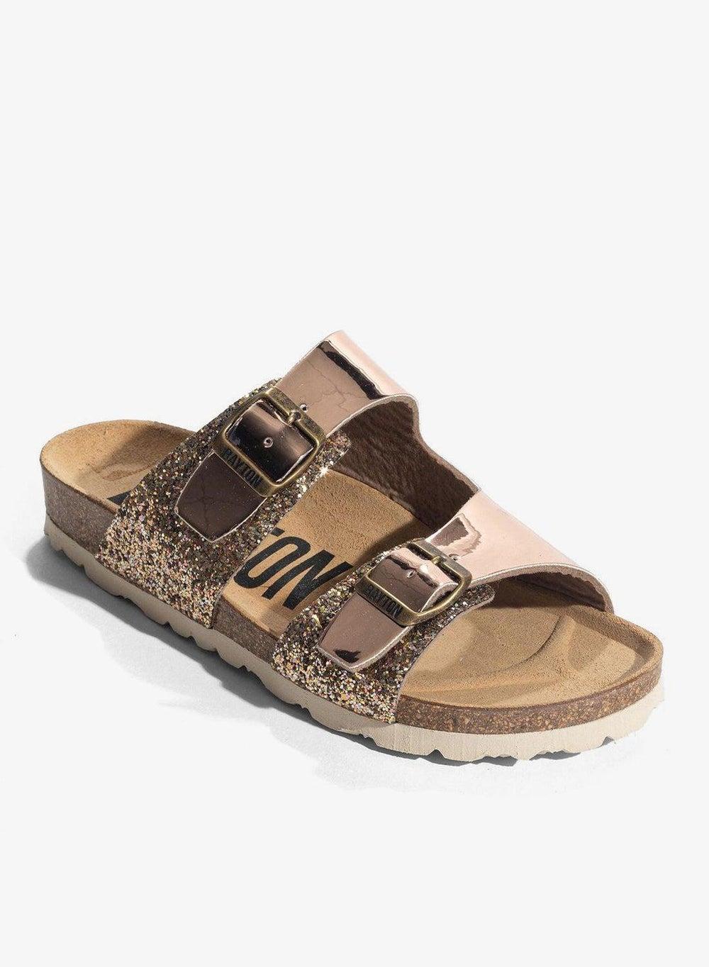 Ilithyie Double Strap Flat Sandals with Cork Sole - Image 1