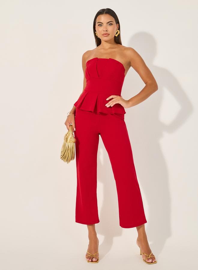 Styli Bandeau Neck Wide-Leg Jumpsuit - Image 1