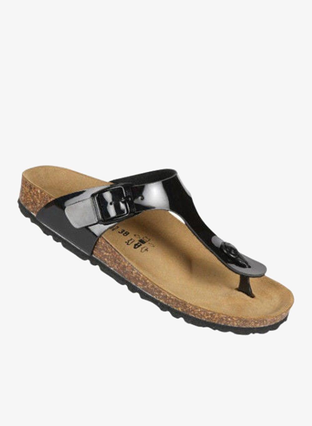 Biochic Ladies Slim Thong Sandals 012-465 1830 Black - Image 1