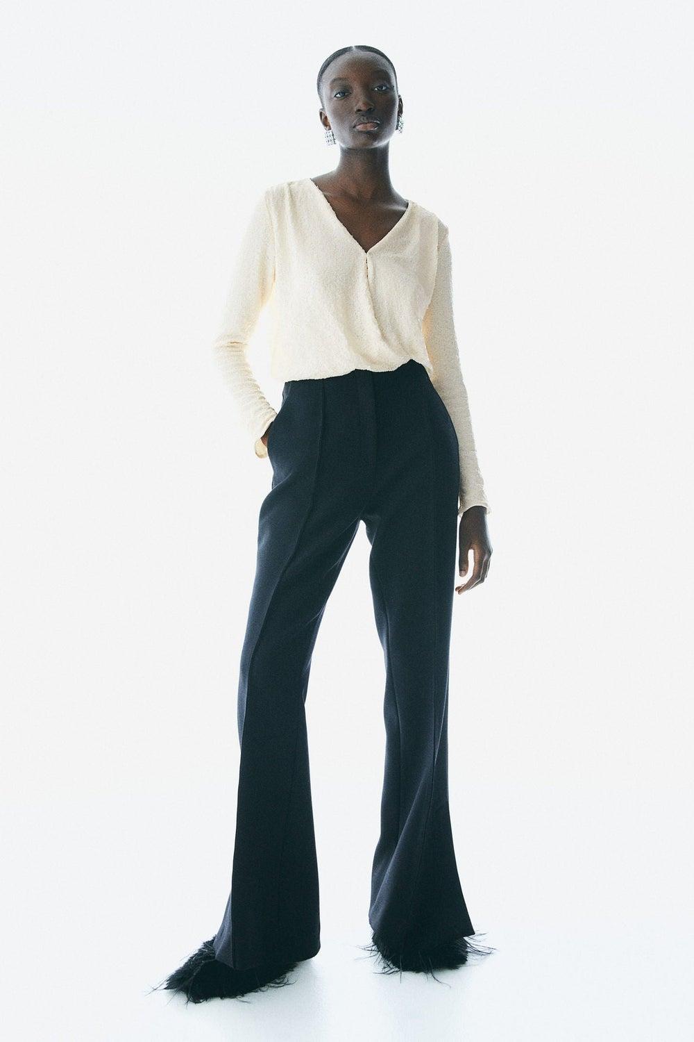 Sequined Long-Sleeved Wrapover Body - Image 1