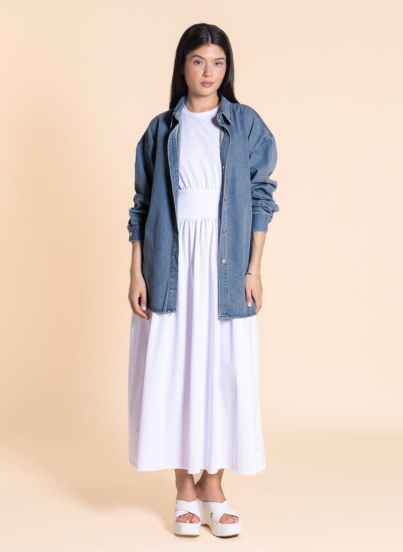 White Tiered Maxi Dress for Warm-Weather Days - Image 1