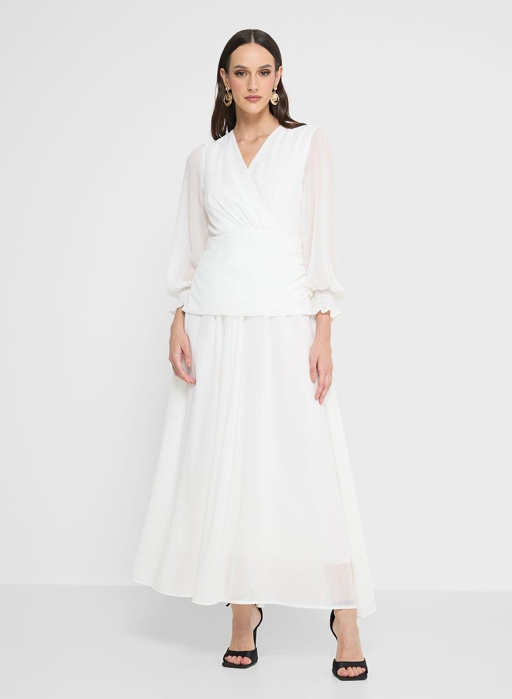 Drop Waist Ruching Dress - Image 1