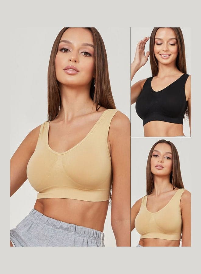 Pack of 2 Seamfree Non-Padded Comfort Crop Tops - Image 1