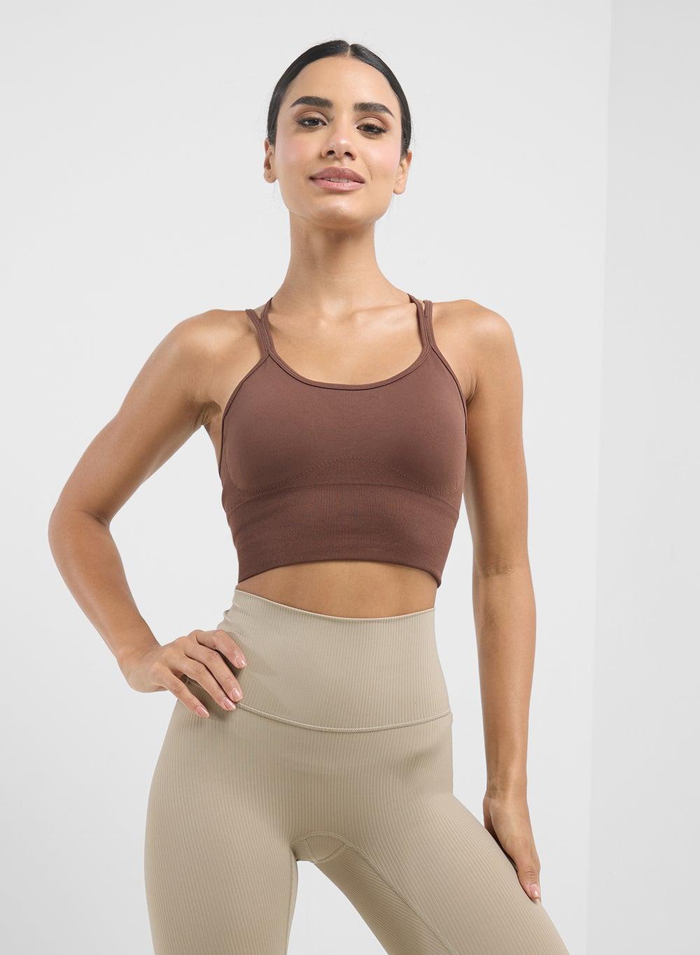 Strappy Cutout Back Sports Bra - Image 1