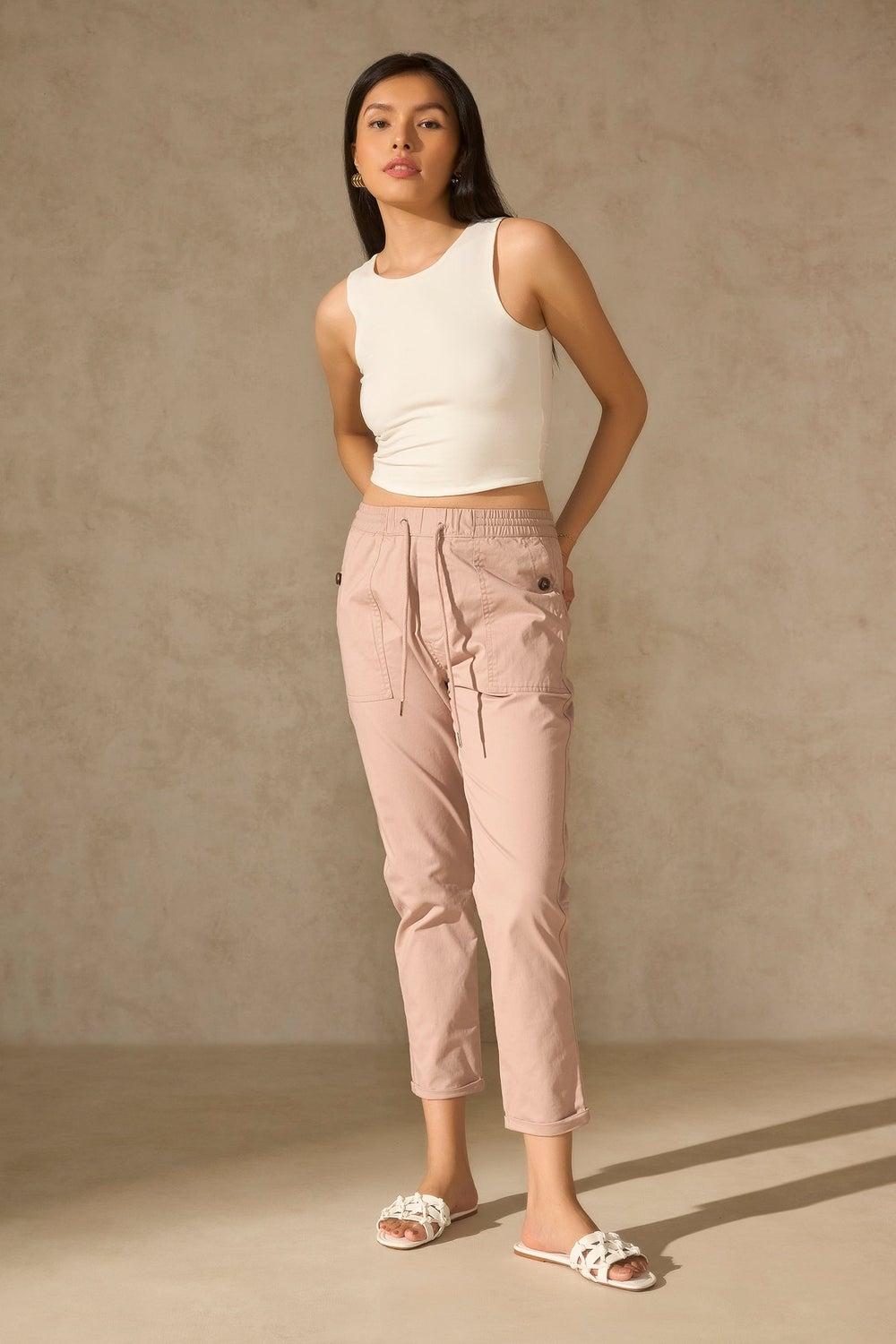 Virgio Women Straight Fit Mid-Rise Cotton Cargo Trousers - Image 1