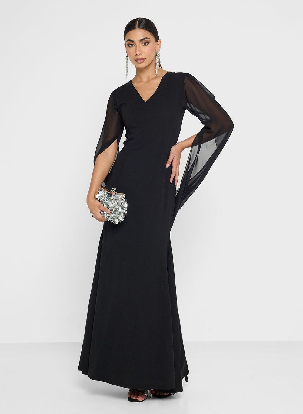 Split Sleeves Maxi Dress - Image 1