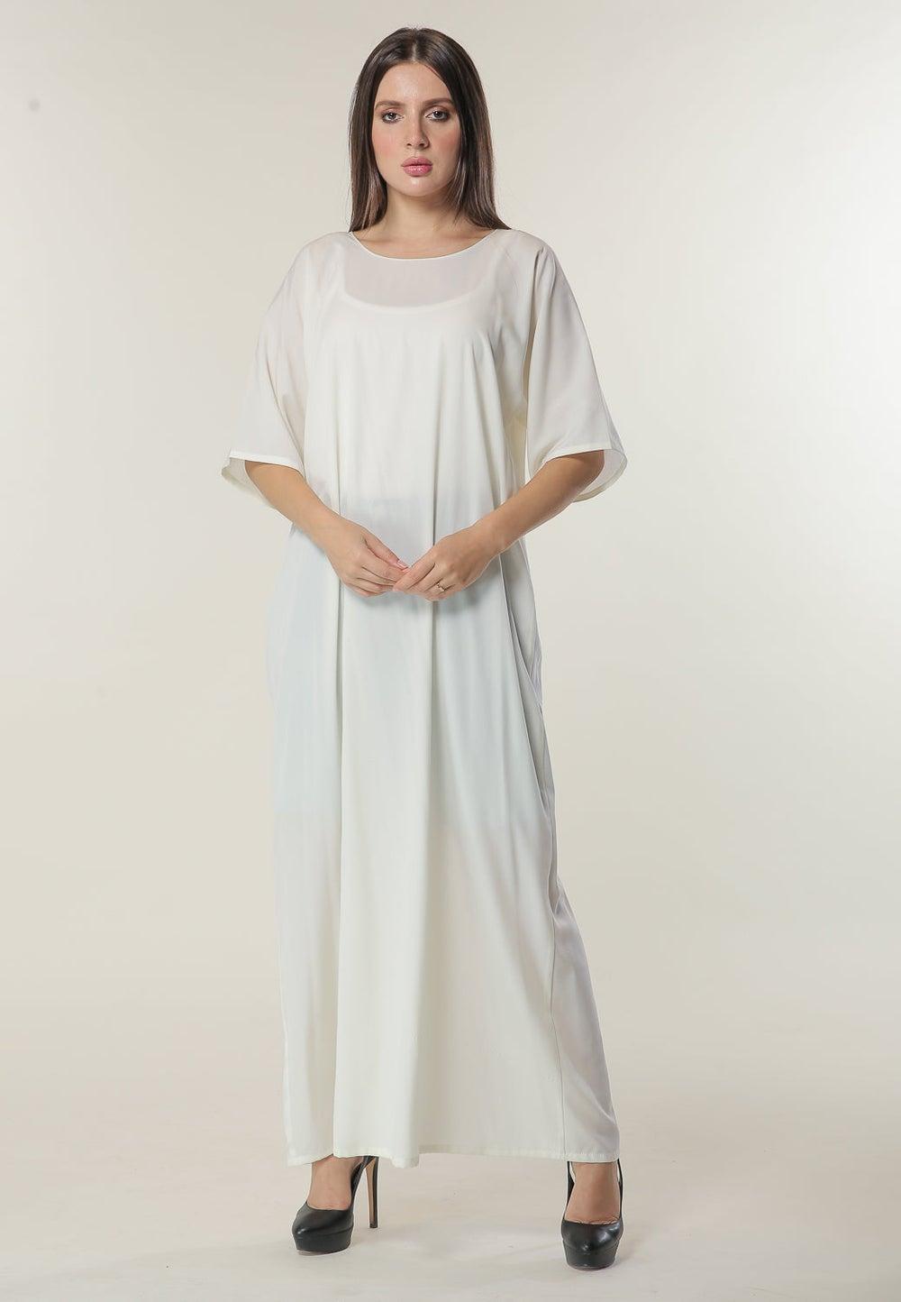 Elegant Crew Neck Casual Abaya - Image 1