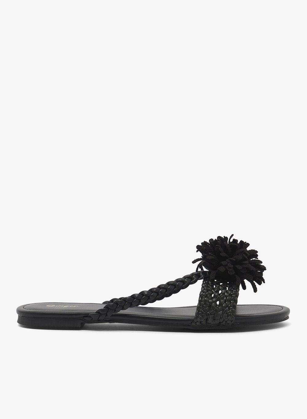 Floral Detail Crochet Flat Sandals - Image 1