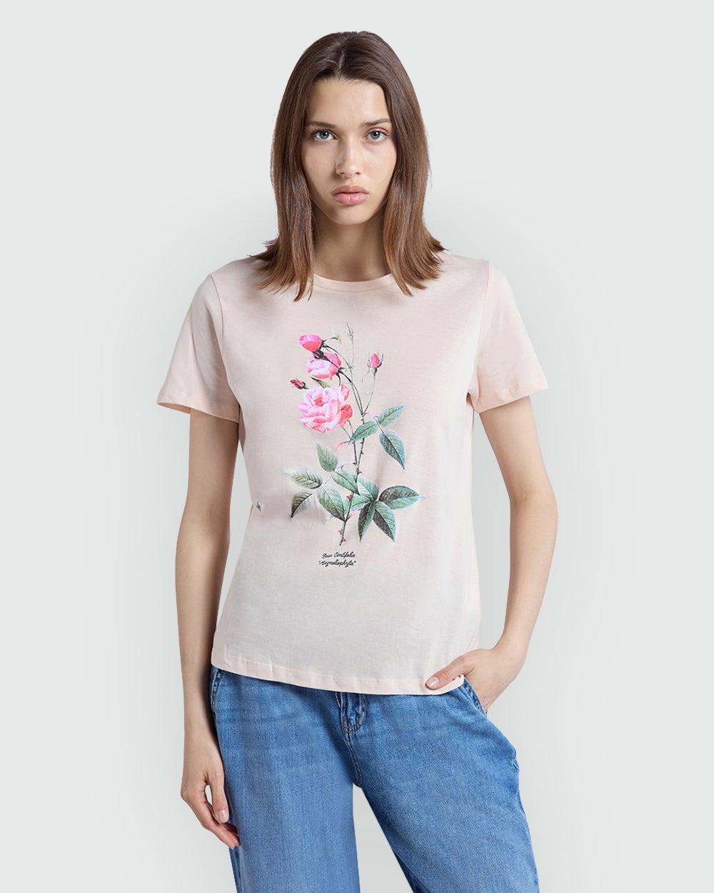 Light Pink Graphic Tee for Women - Image 1