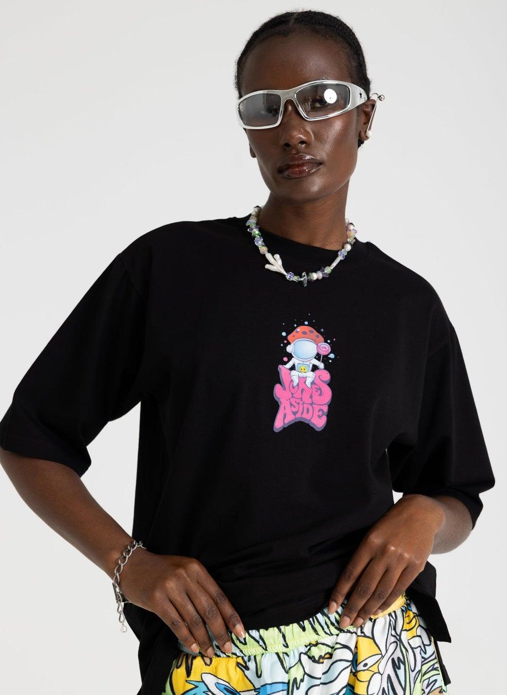 Moonchild Black Celestial Graphic T-Shirt - Image 1