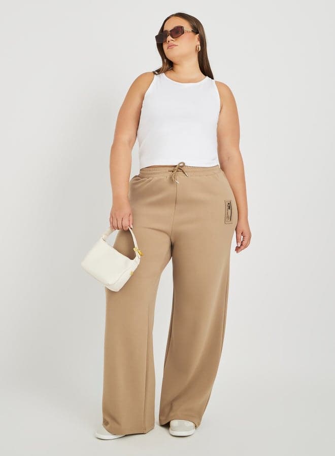 Plus Size Wide Leg Joggers with Drawstring - Image 1