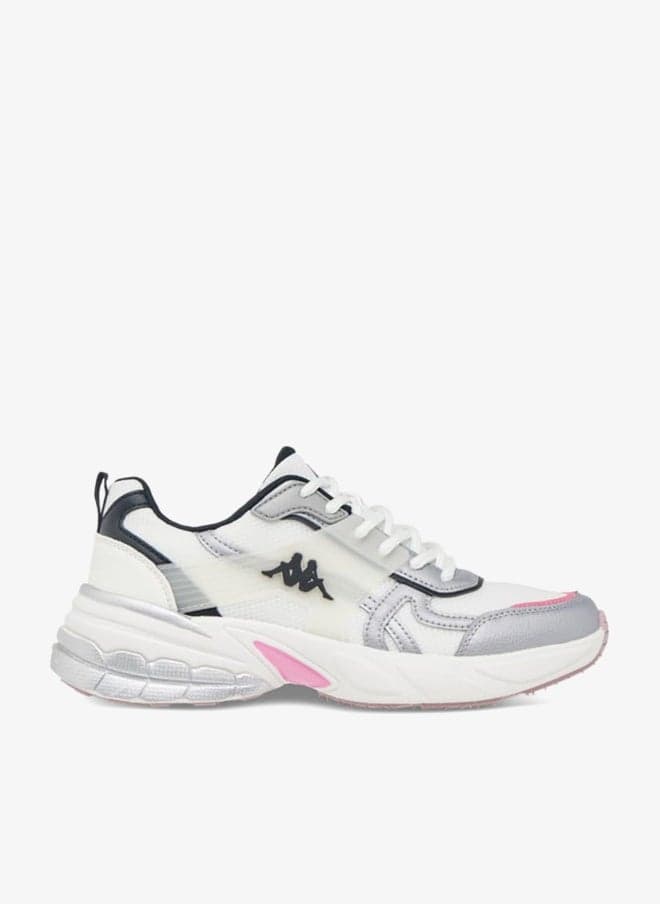 Women's Panelled Lace-Up Sneakers with Pull Tabs - Image 1