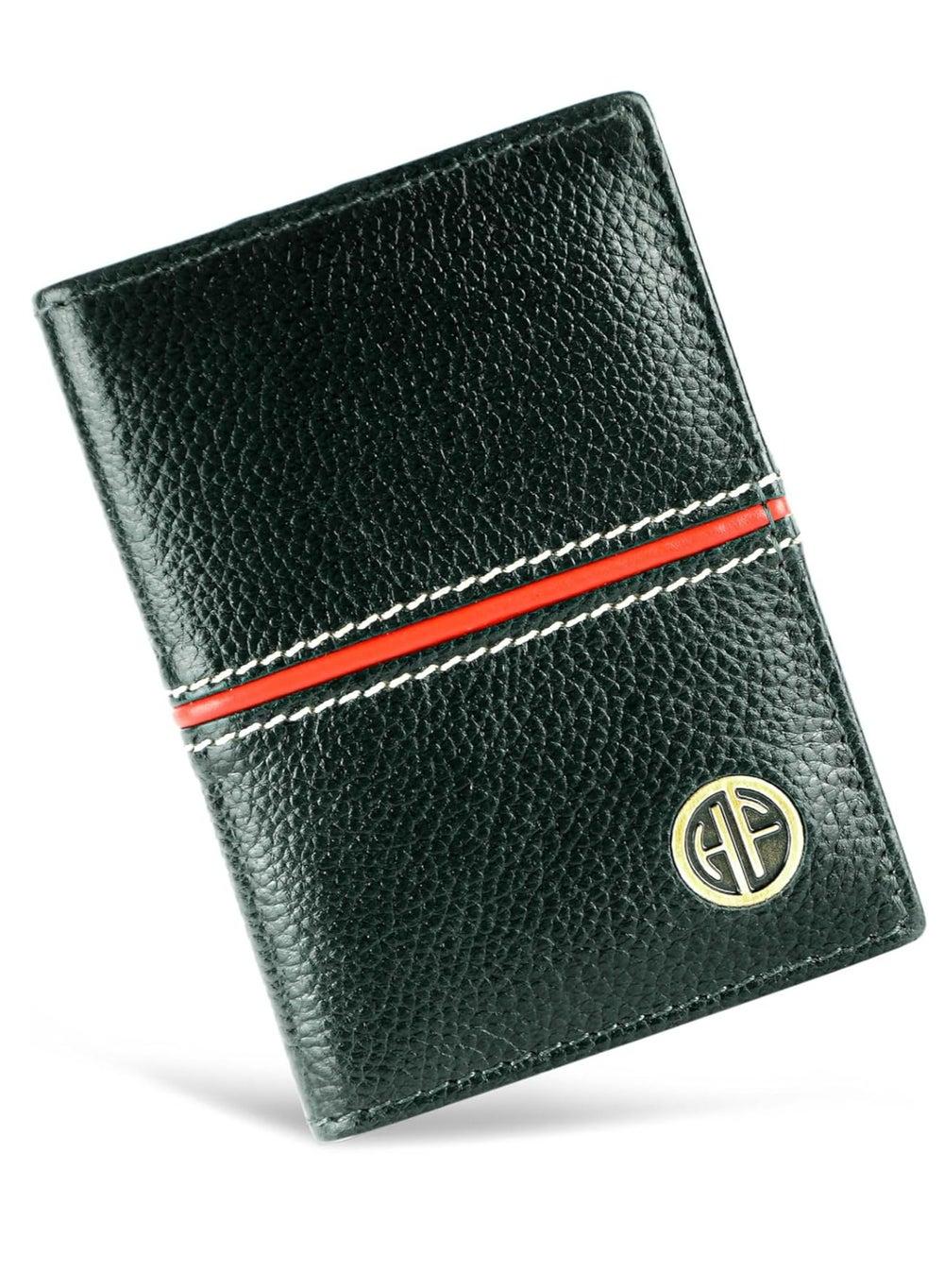 Green RFID Leather Card Holder Wallet C23B - Image 1