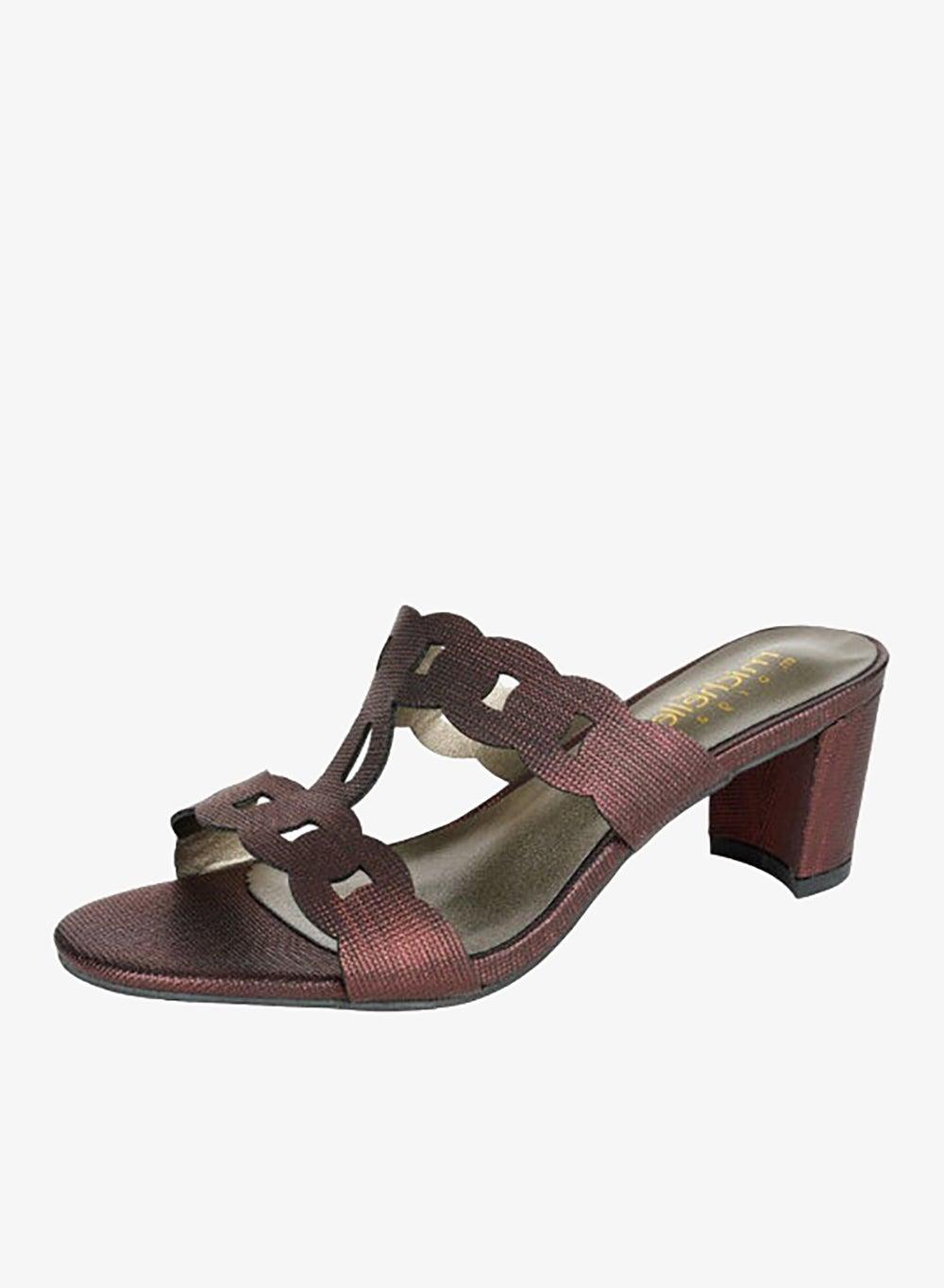 092-2658 Michelle Morgan Bordo Ladies Block Heel Mule - Image 1