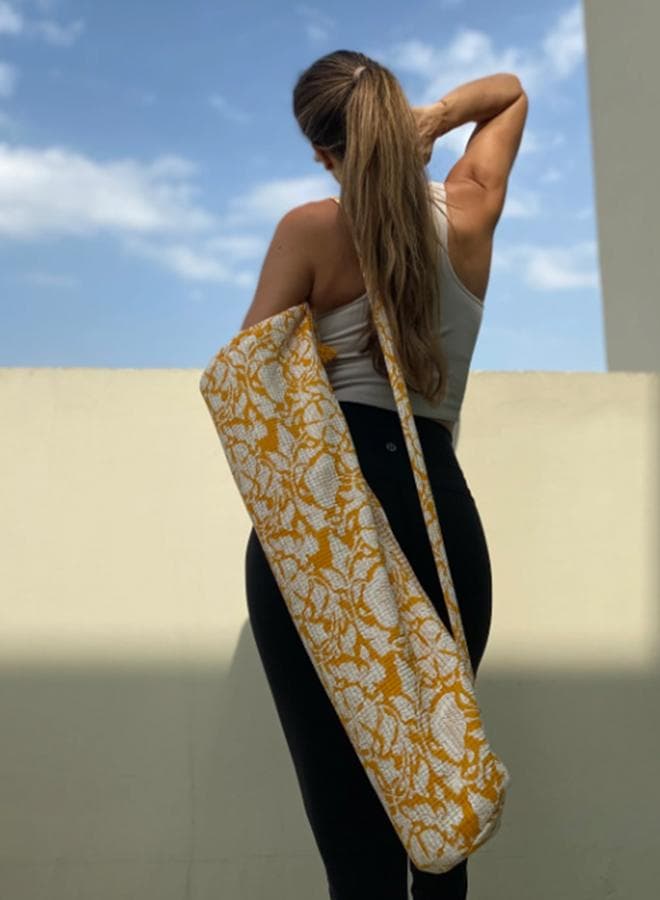 Yellow Yoga Mat Sling Bag for Class Carry - Image 1