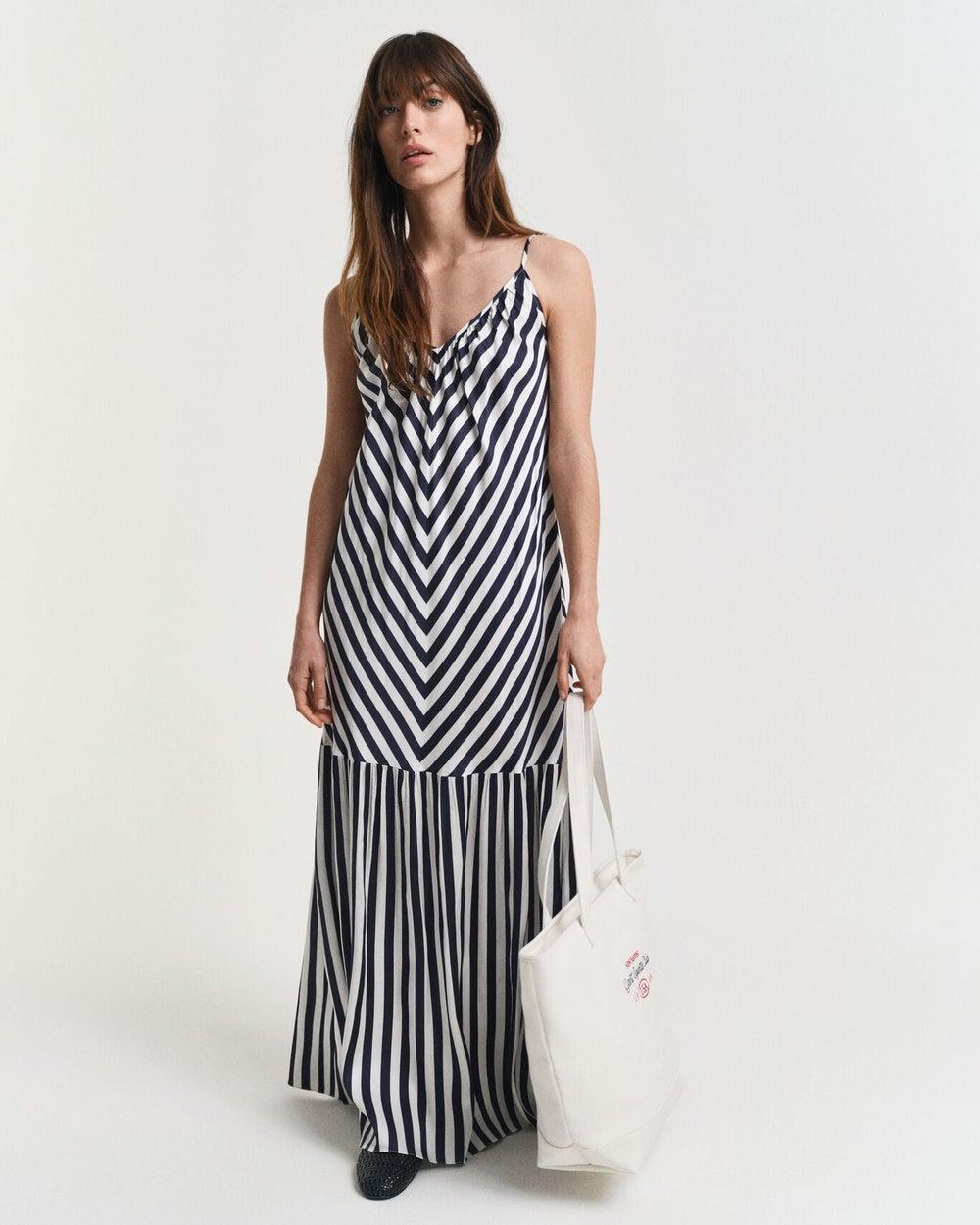 Maxi Chevron Stripe Strap Dress - Image 1