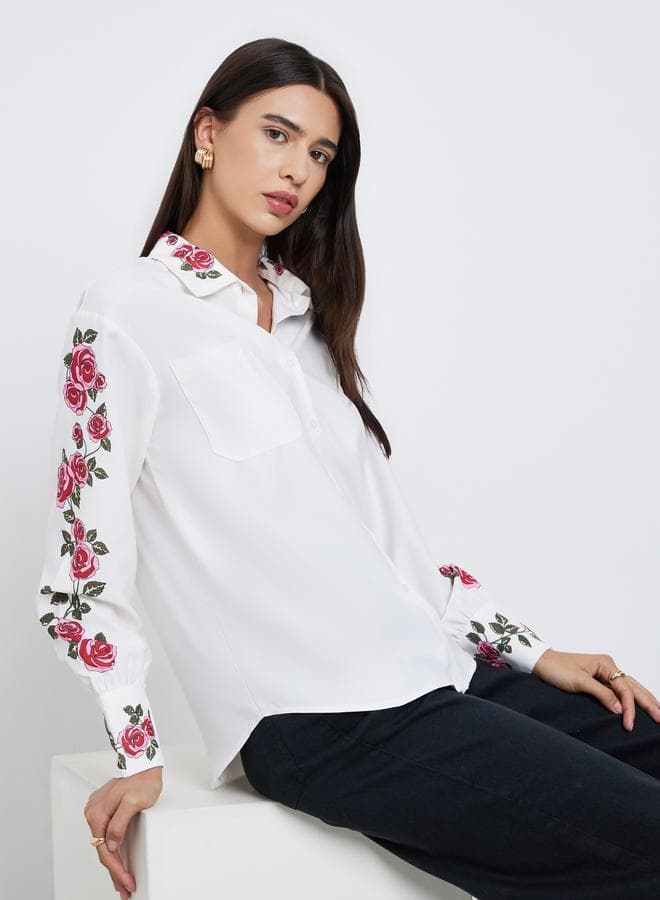 Take Two Floral Print Buttoned Shirt - Image 1