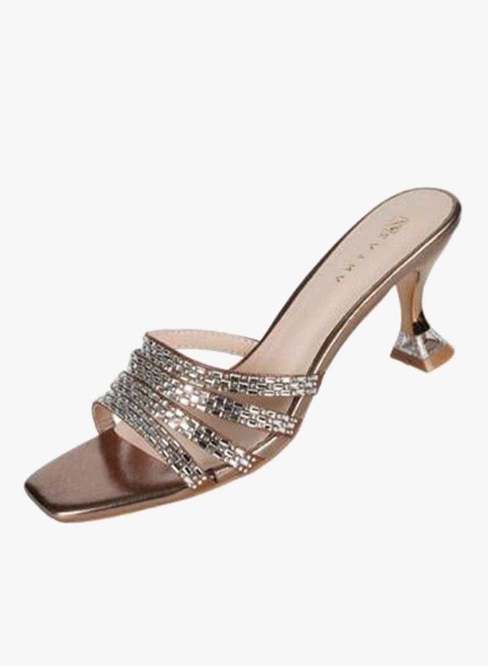 Zayna 221-232 Ladies Bronze Kitten Heel Sandals 15C8618-621 - Image 1