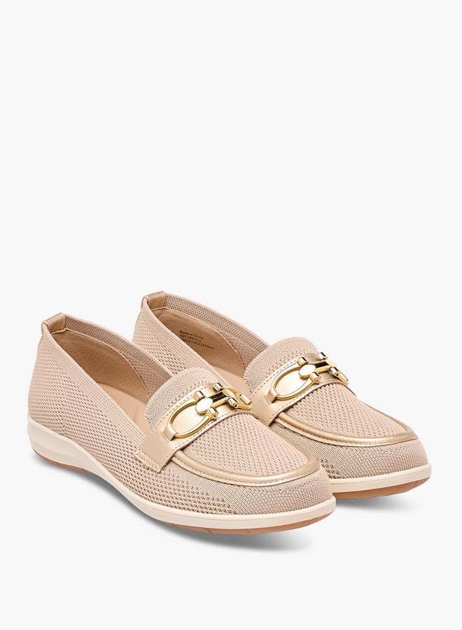 Flora Bella Textured Buckle Loafers for Women - Image 1