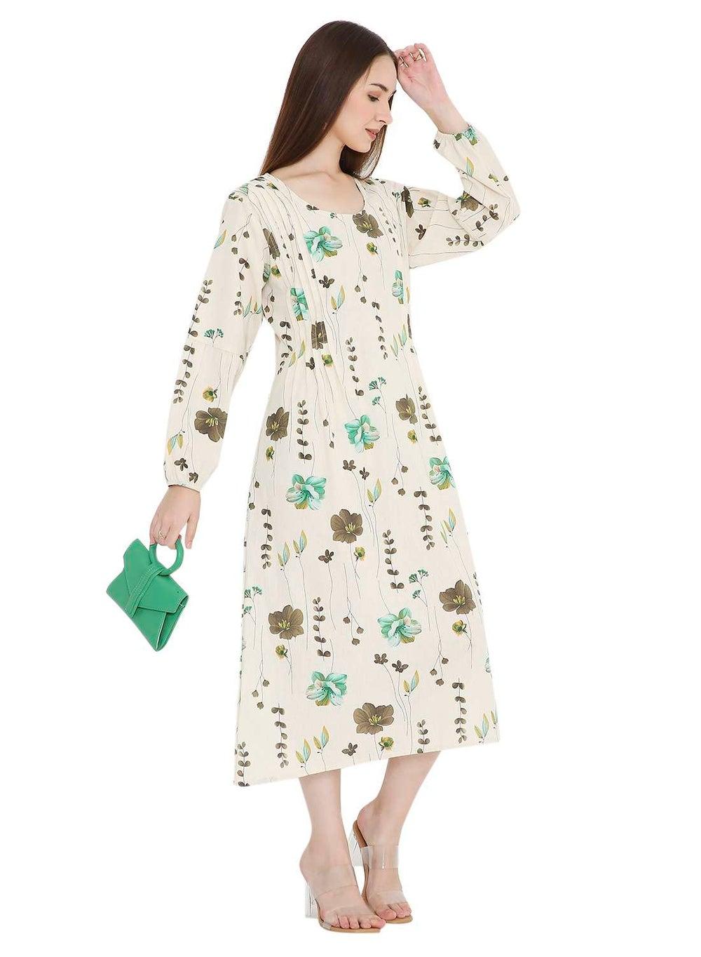 Short Printed Farasha Arabic Jalabiya Dress - Image 1