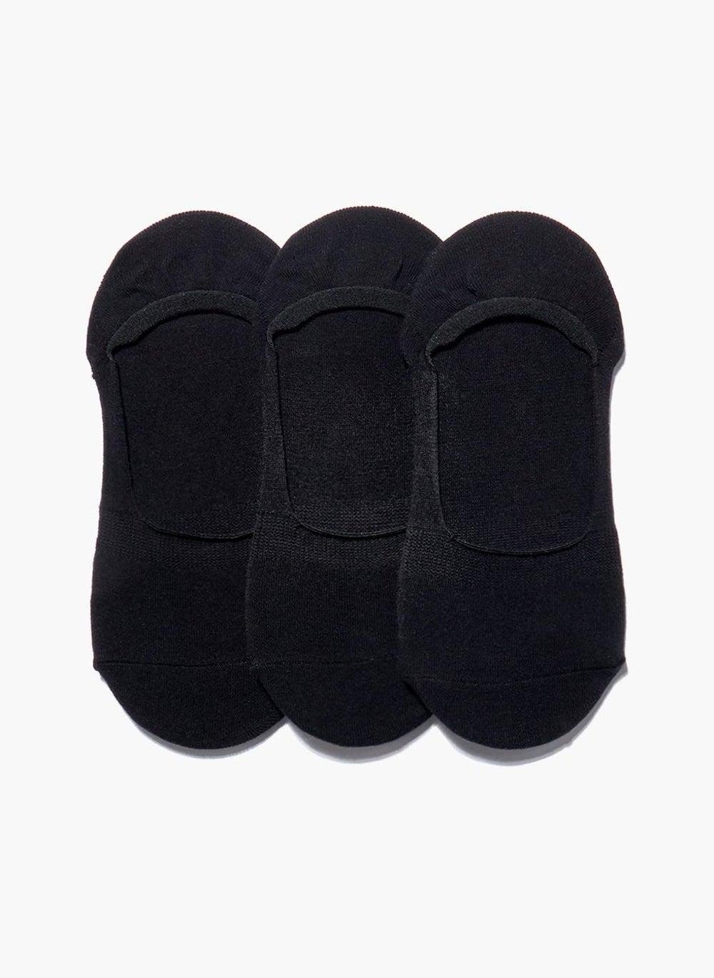 3 Pack Invisible Trainer Socks in Black - Image 1