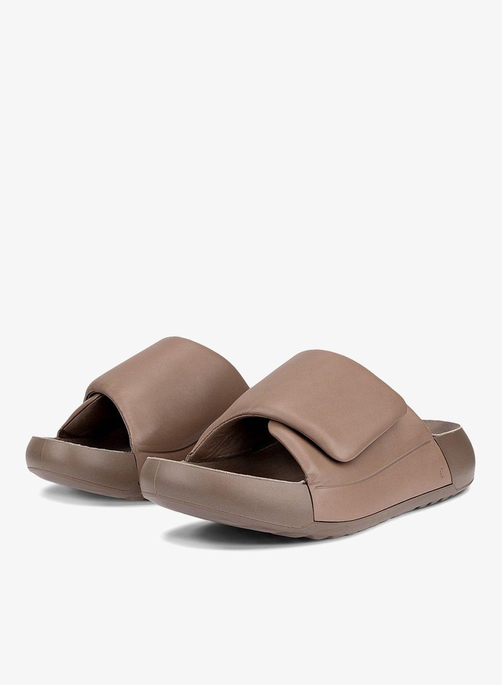 ECCO Cozmo PF W Taupe Platform Slides - Image 1