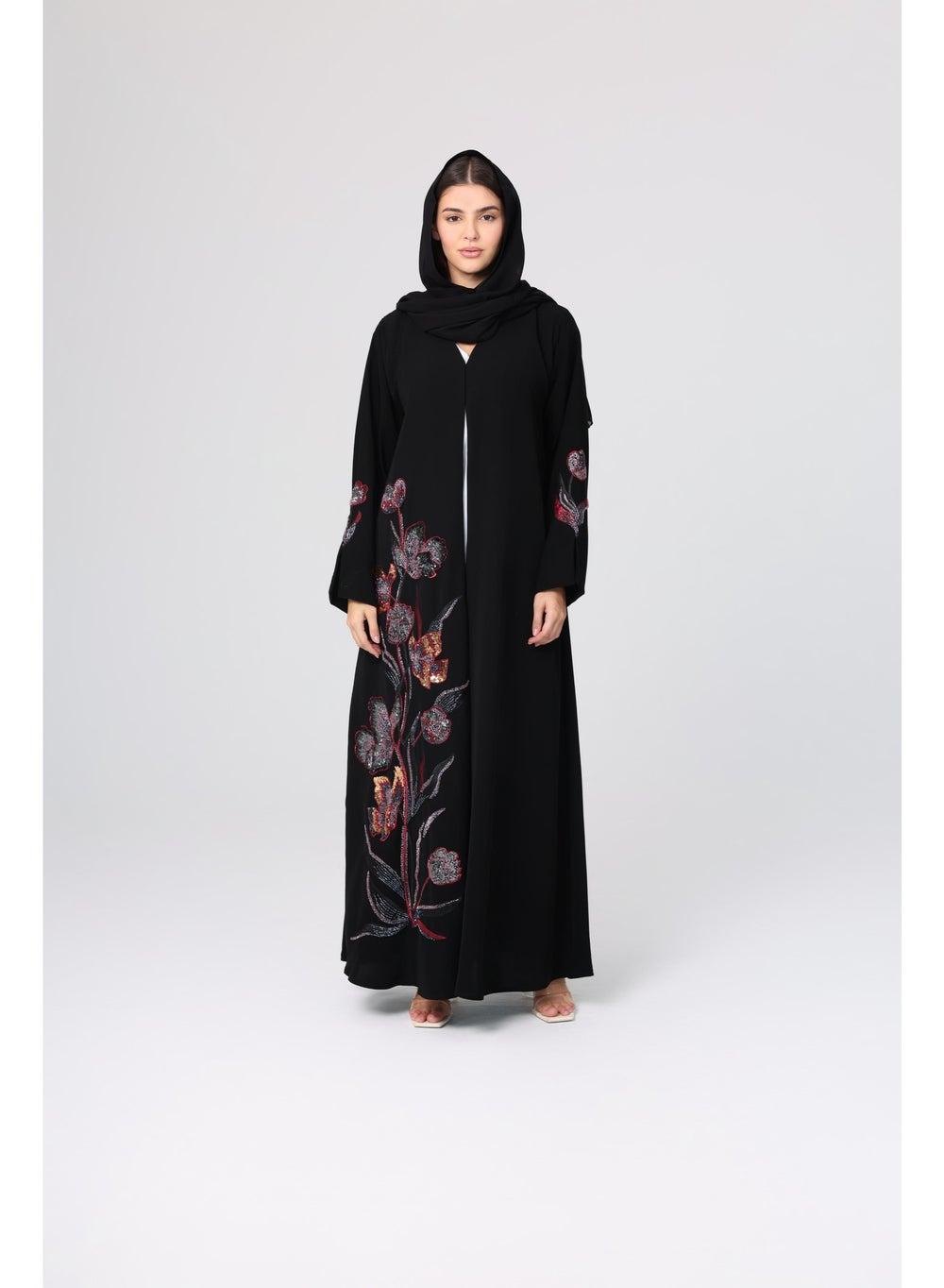 Colorful Beaded Embroidery Luxury Abaya ABY1123 - Image 1