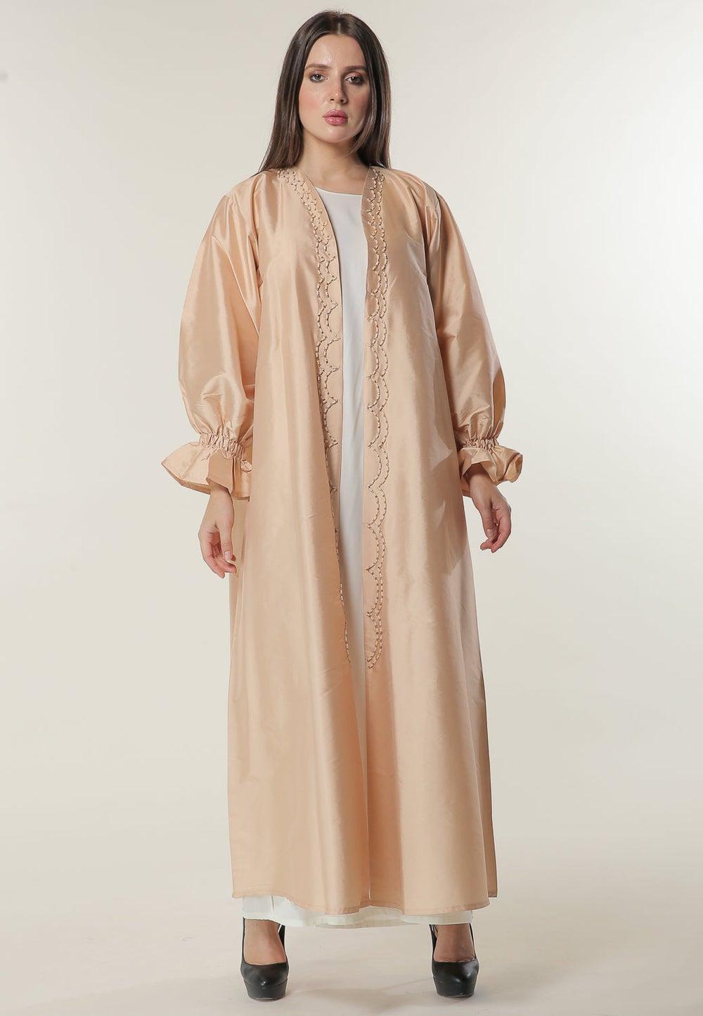 Embroidered Open Abaya - Image 1