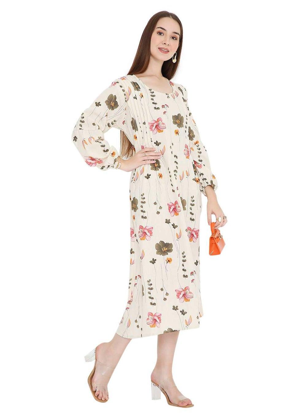 Short Printed Farasha Arabic Jalabiya Dress - Image 1