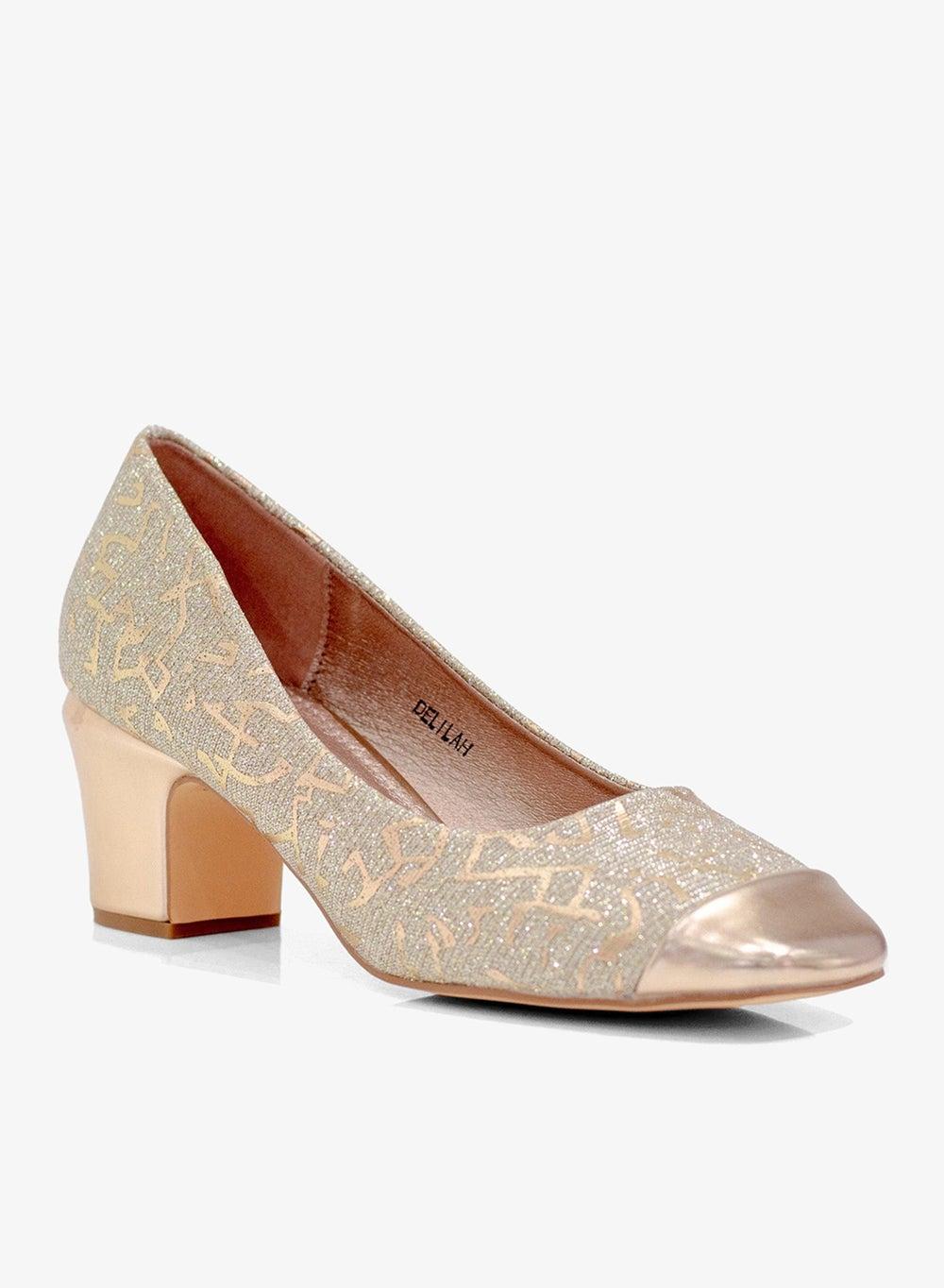 Delilah Comfy 5cm Pointy Court Shoes in Champagne - Image 1