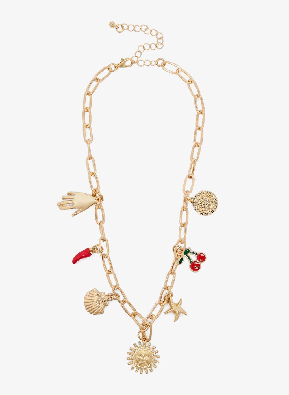 Multi Charm Chain Necklace - Image 1