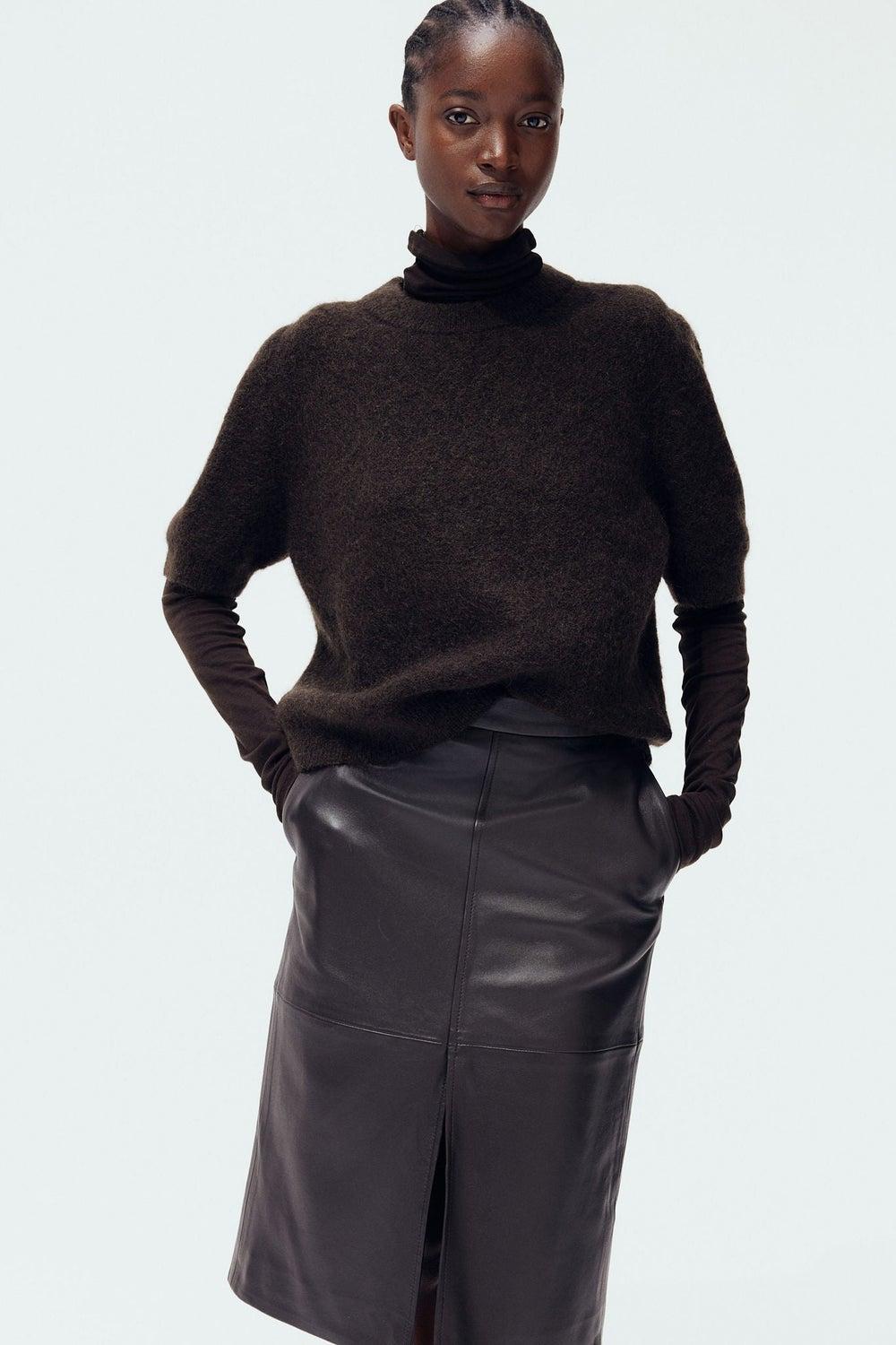 Short-Sleeved Mohair-Blend Knit Top - Image 1