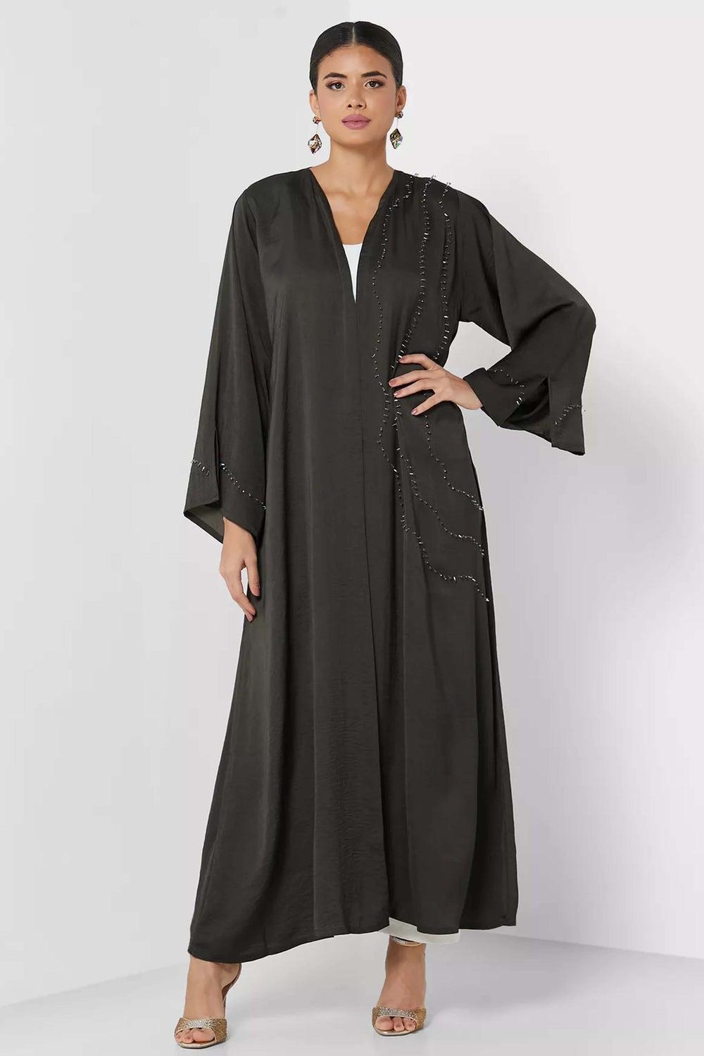 Flared Sleeve Open Abaya - Image 1