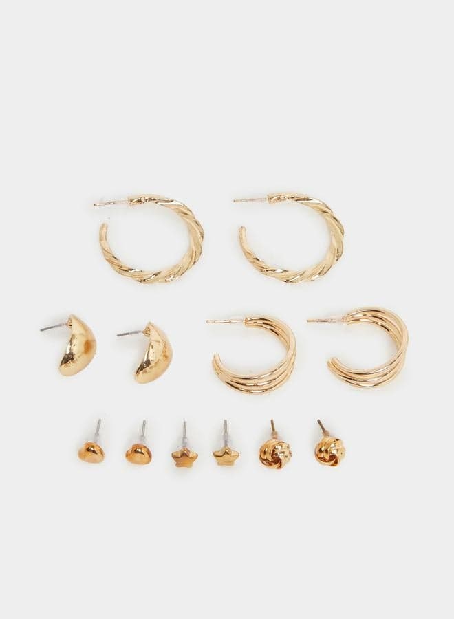 Set of 6 Hoop and Stud Earrings - Image 1