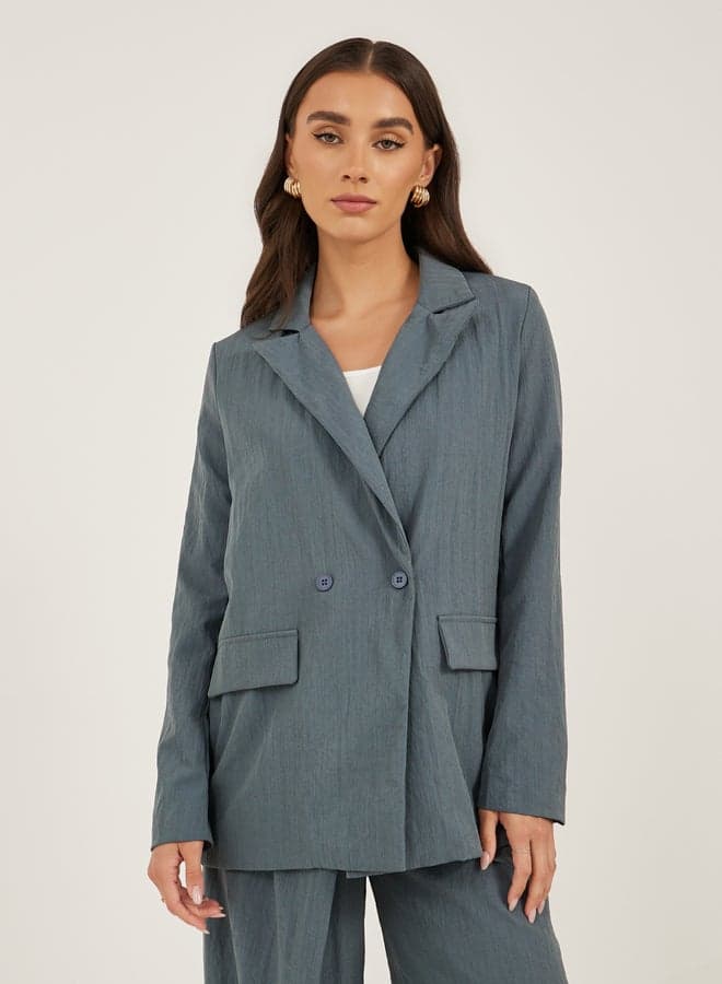 Styli Oversized Double Breasted Notch Lapel Blazer - Image 1