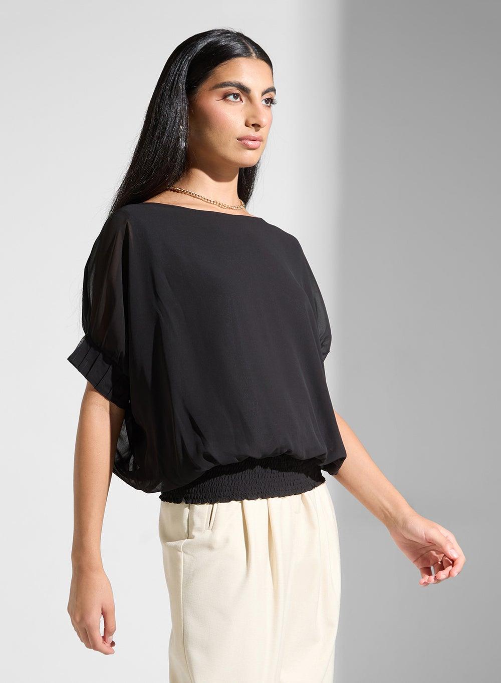 Short Sleeve Polyester Modest Blouse for Women - Image 1