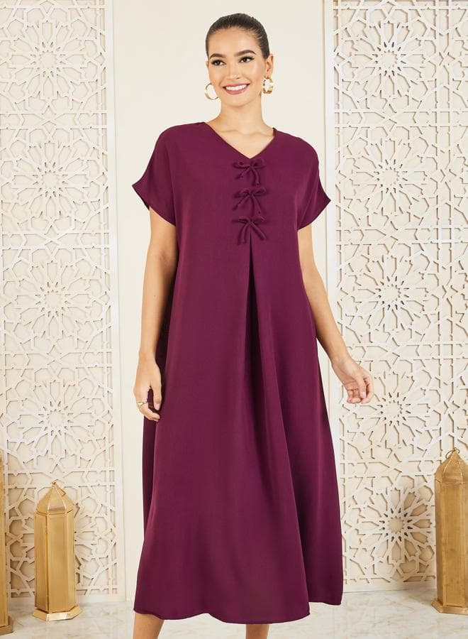 Bow Tie Detail Under Abaya Dress - Image 1