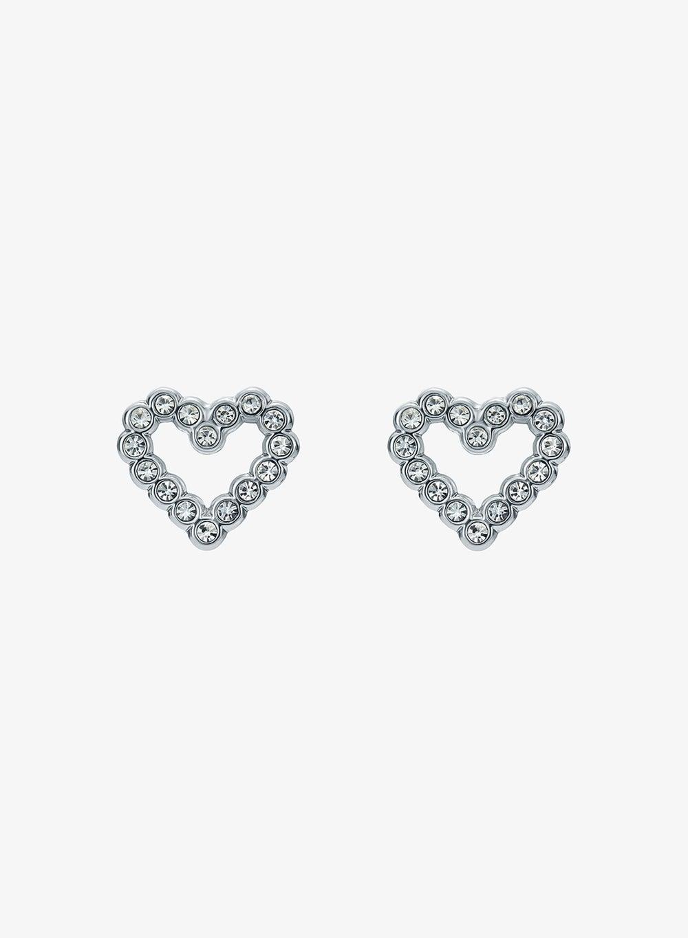 Amorina Crystal Halo Heart Stud Earrings - Image 1